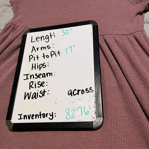 Wild Fable Mauve Waffle Knit Short Sleeve Dress Pockets Juniors Womens Size M - Picture 10 of 10